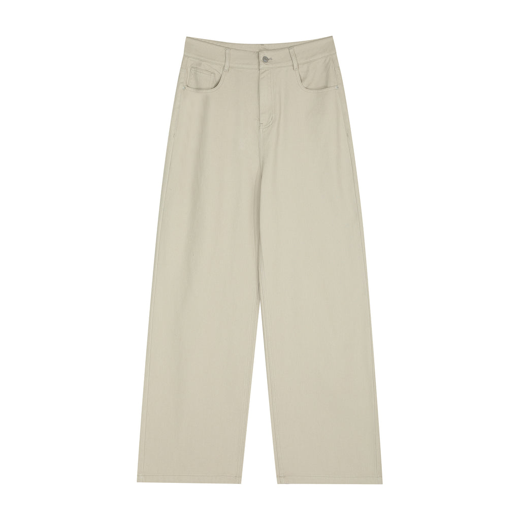 Pantalon Cargo Rétro Unisexe Street Style Couleur Unie Coupe Décontractée pour Homme, Coupe Droite Ample