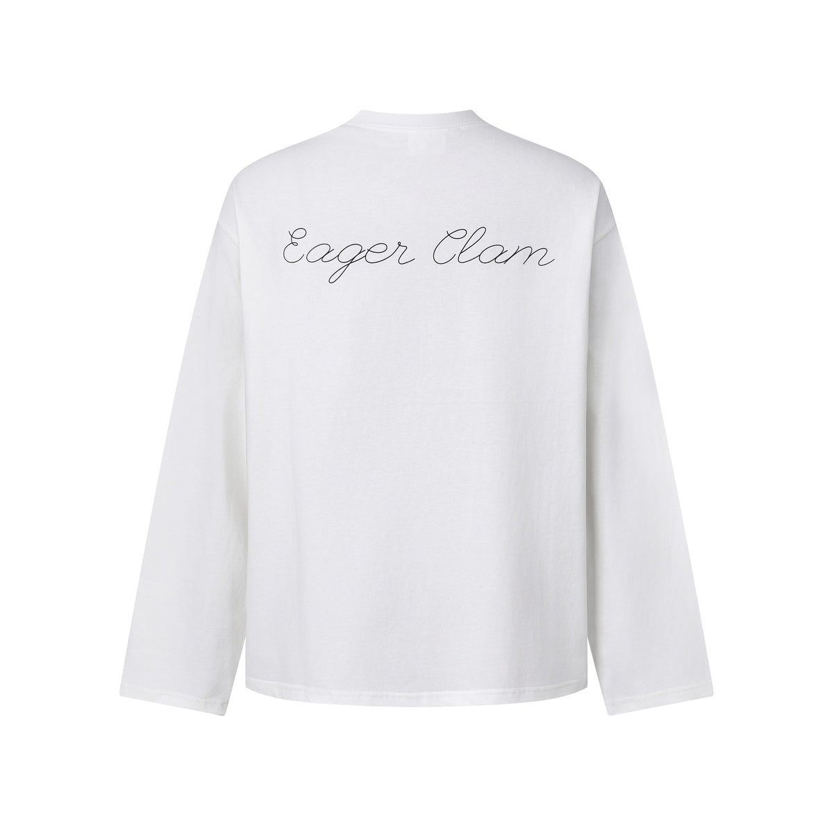 Simple letter logo print design loose long-sleeved T-shirt for men