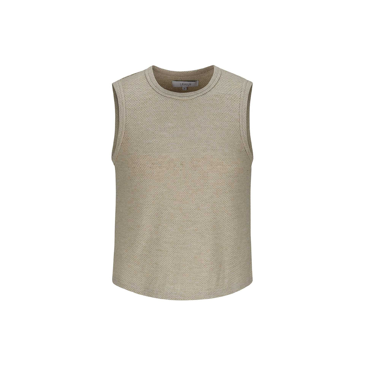Casual Loose Solid Color Textured Crew Neck Sleeveless Vest Men