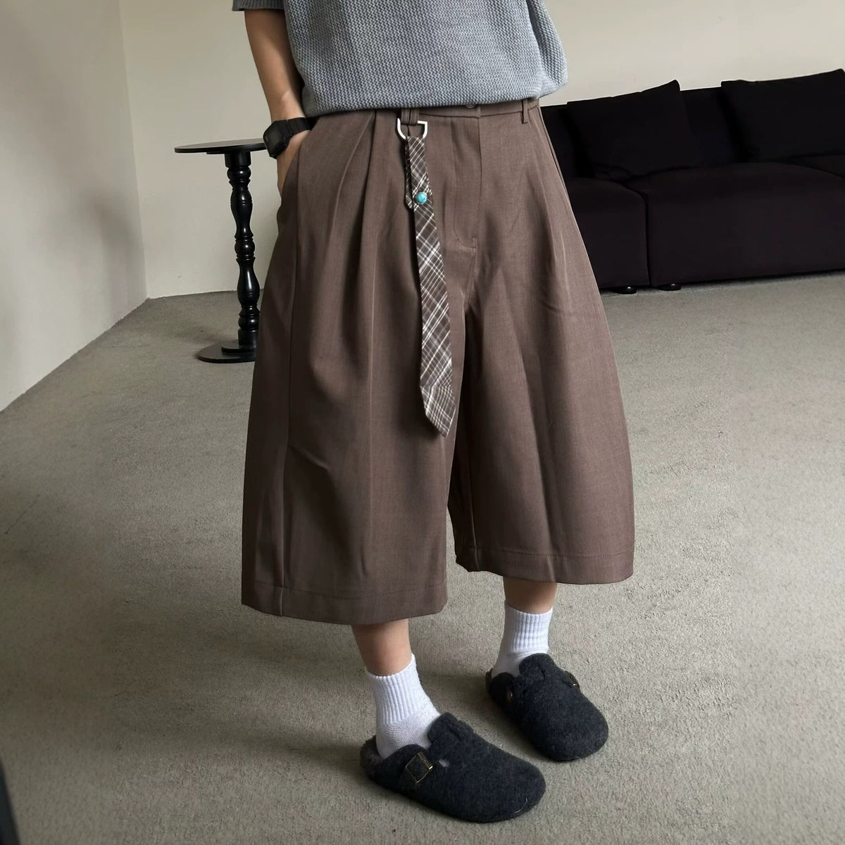 Vintage Casual Wide Leg Seven-Quarter Trousers for Men and Women
