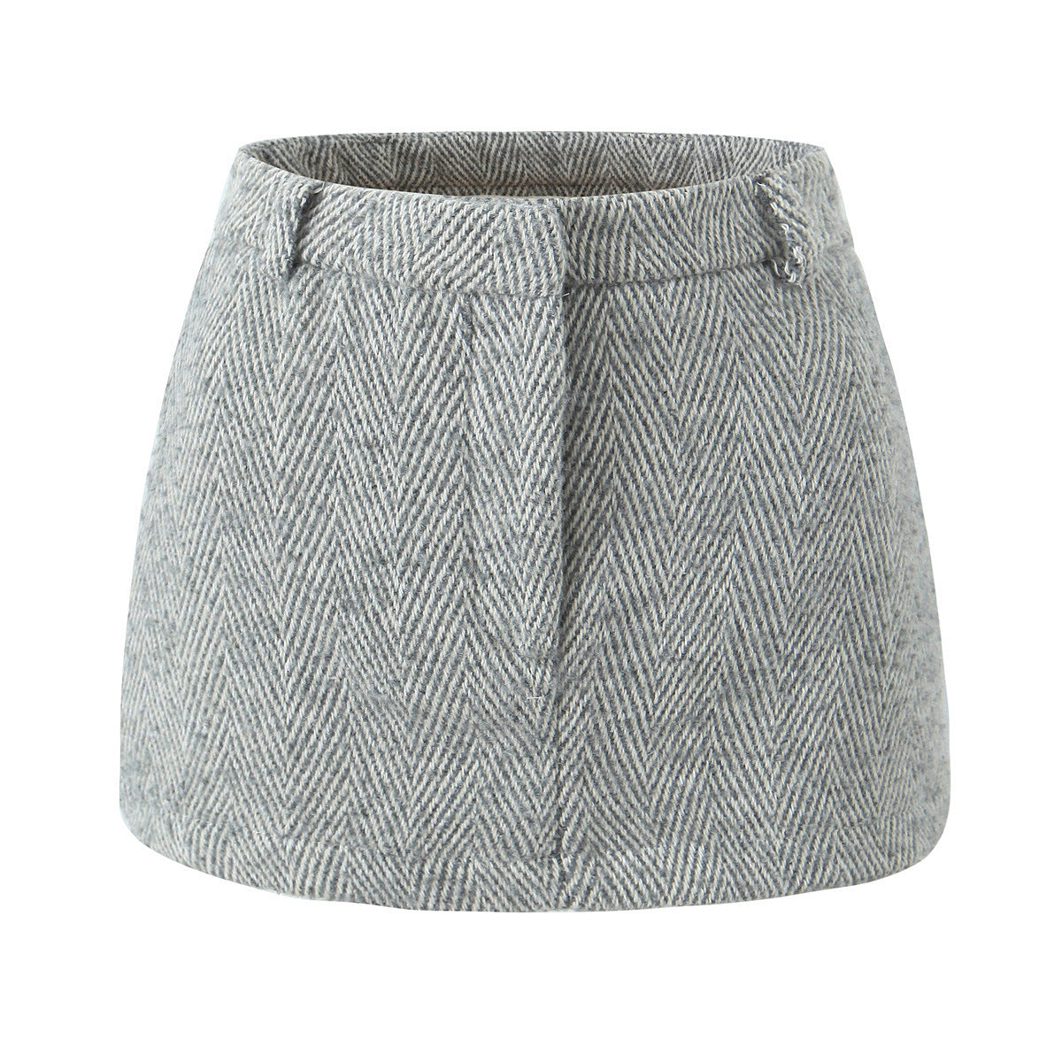 Flip collar one button casual woolen coat+high waisted hip hugging skirt casual suit for women