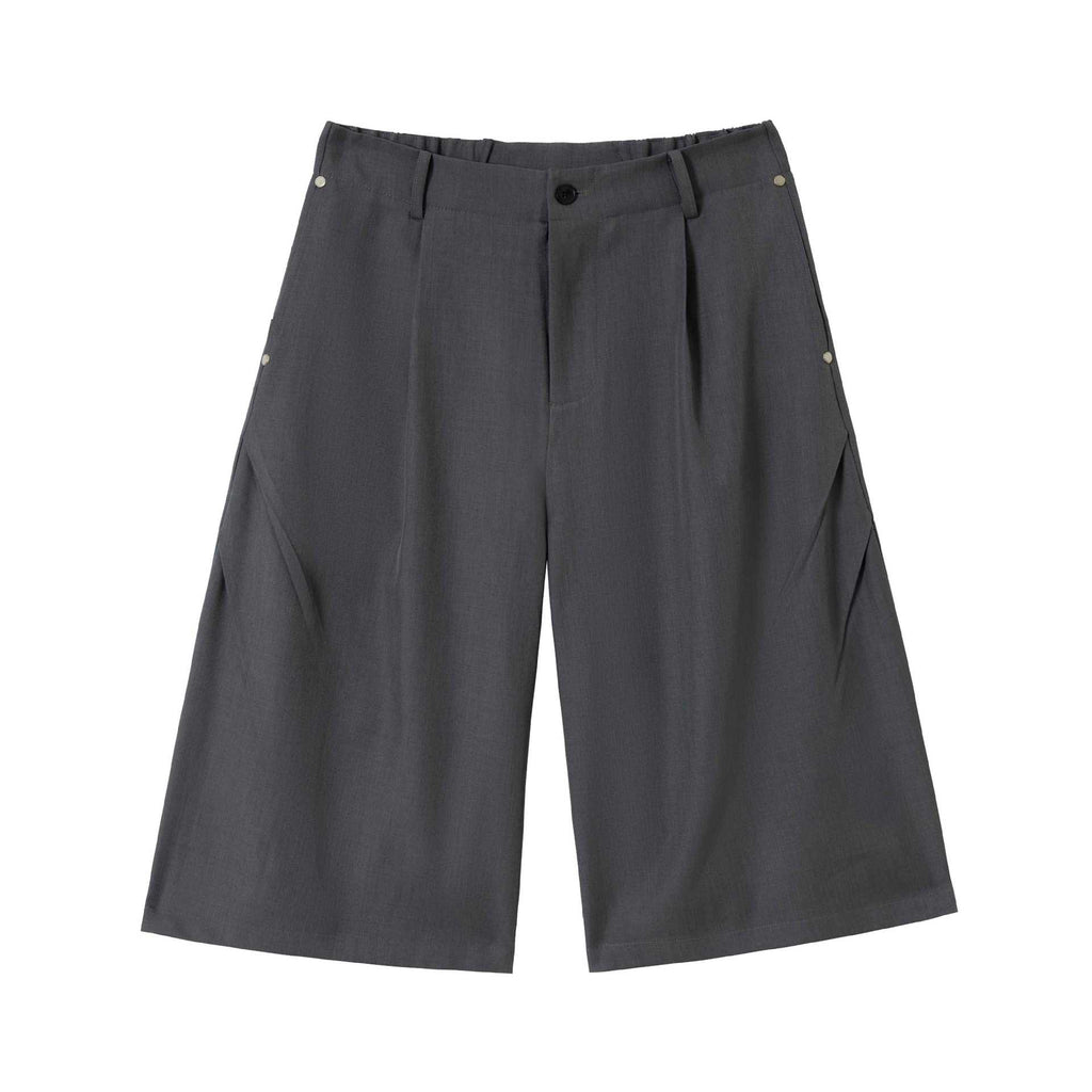 Pantalon 7/8 Ample Décontracté à Drapé Uni pour Homme