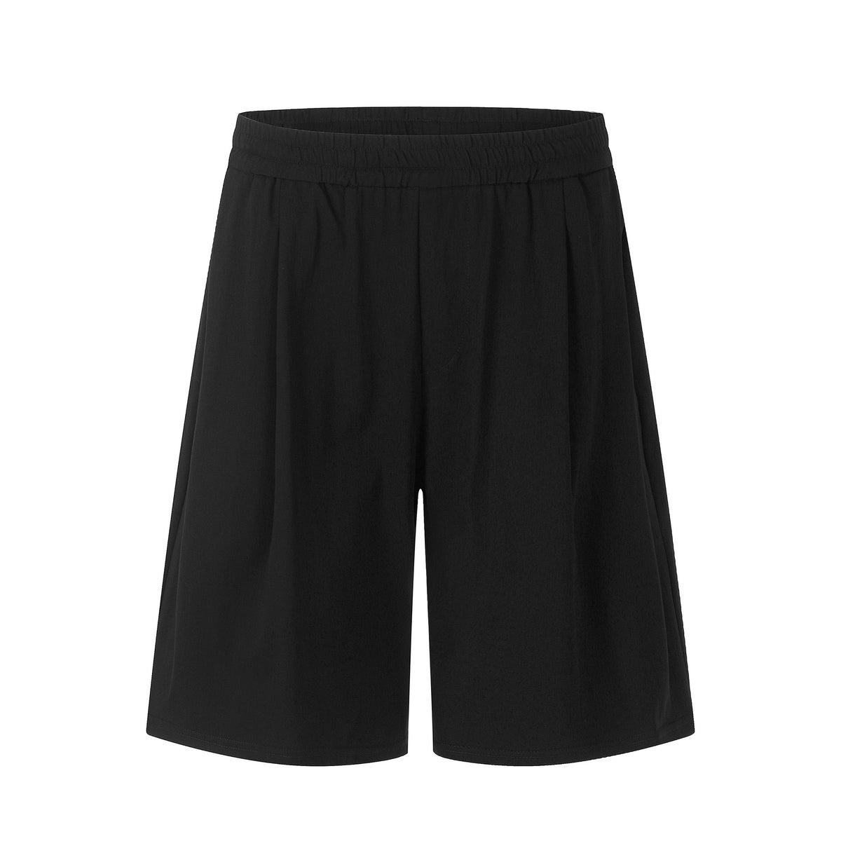 Elastic Waist Short Pants for Men -  Minimalist Solid Color Versatile Style