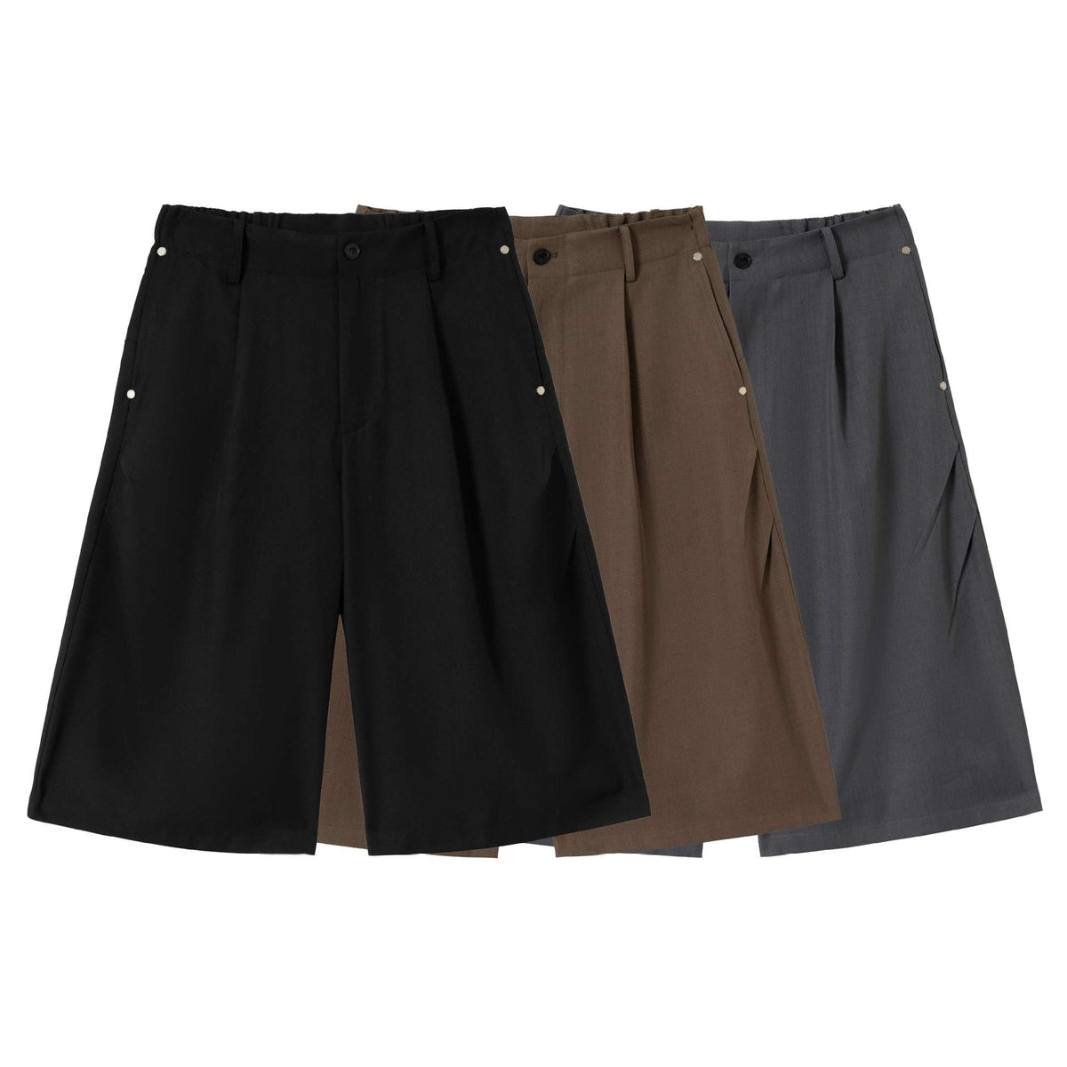 Pantalon 7/8 Ample Décontracté à Drapé Uni pour Homme