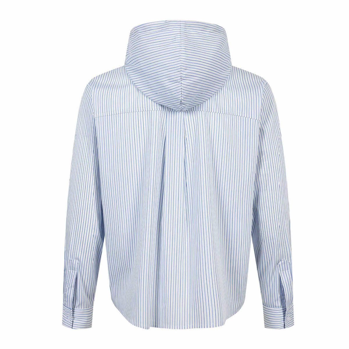 Vertical Stripe Music Note Embroidery Loose Fit Long Sleeve Hooded Shirt for Men