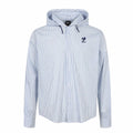 Vertical Stripe Music Note Embroidery Loose Fit Long Sleeve Hooded Shirt for Men