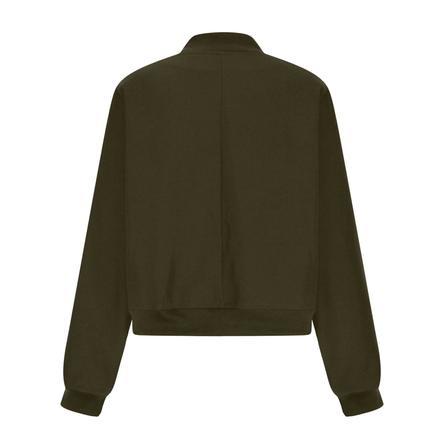 Karight Women's Spring Varsity Bomber Jackets Long Sleeve Cropped Button Down Casual Coat with Pockets Outwear