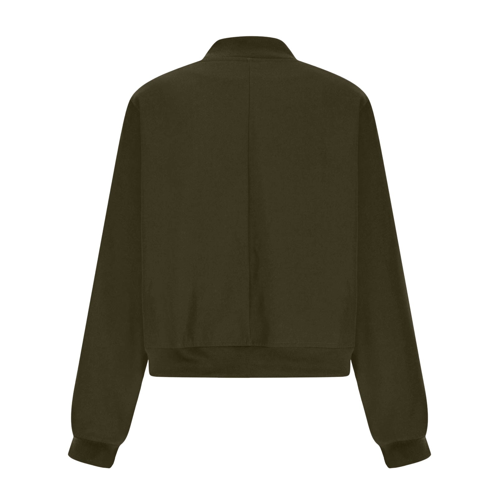 Karight Women's Spring Varsity Bomber Jackets Long Sleeve Cropped Button Down Casual Coat with Pockets Outwear
