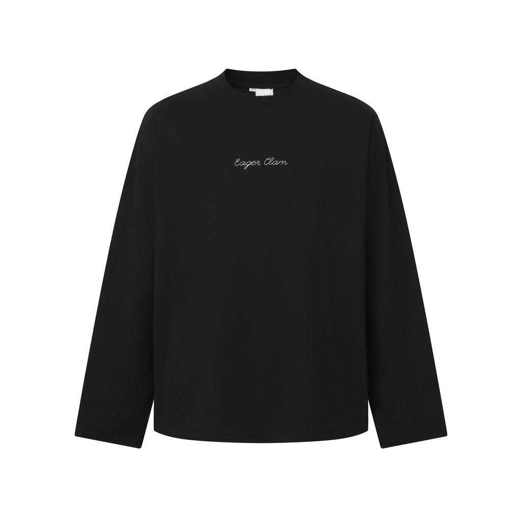 Simple letter logo print design loose long-sleeved T-shirt for men