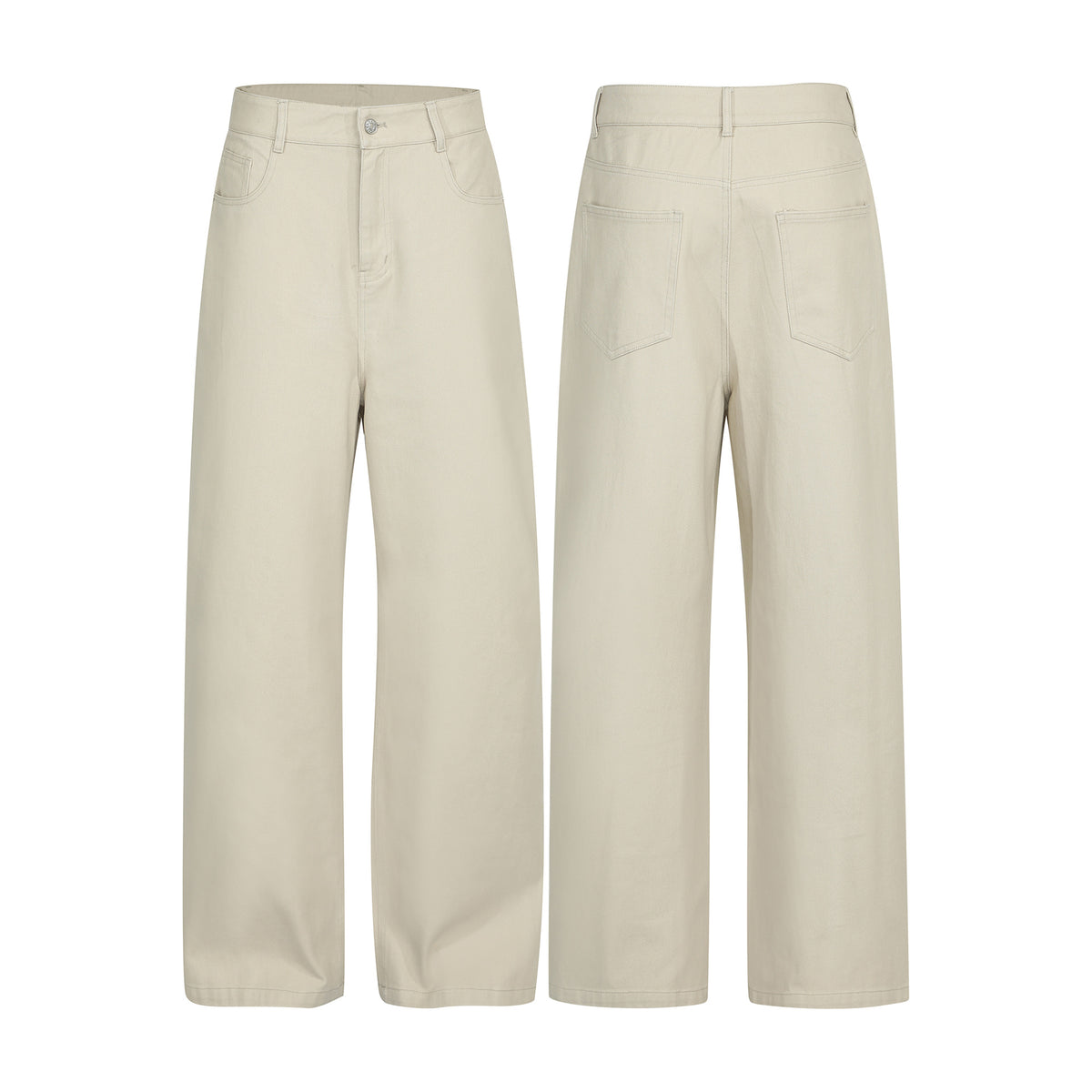 Pantalon Cargo Rétro Unisexe Street Style Couleur Unie Coupe Décontractée pour Homme, Coupe Droite Ample
