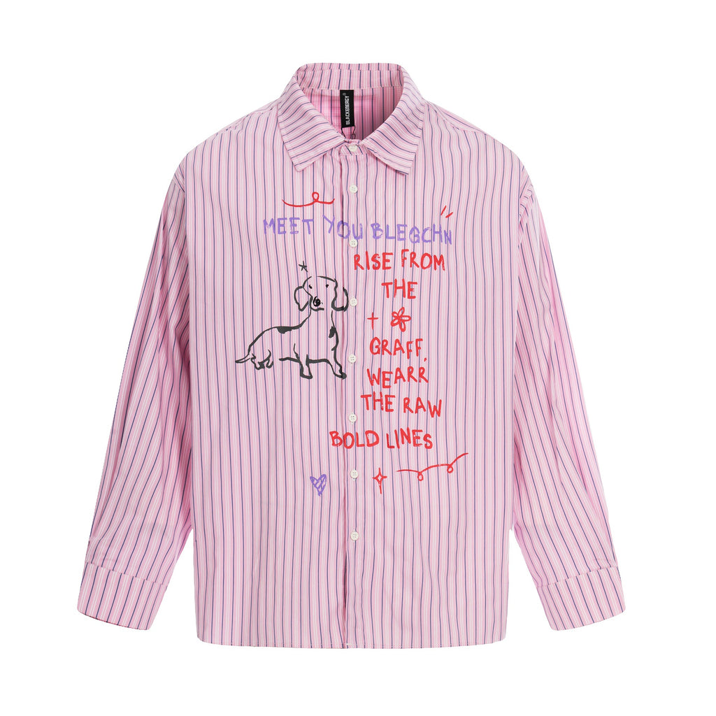 Chemise à manches longues avec col retourné et imprimé