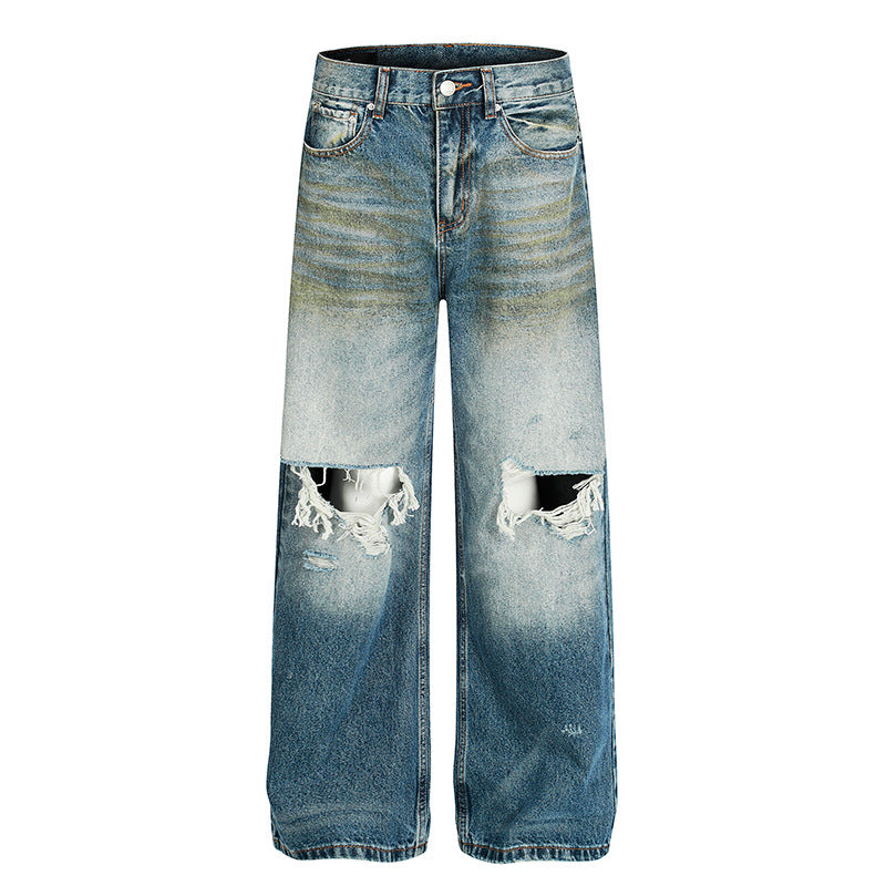 Pantalon denim déchiré pour homme et femme