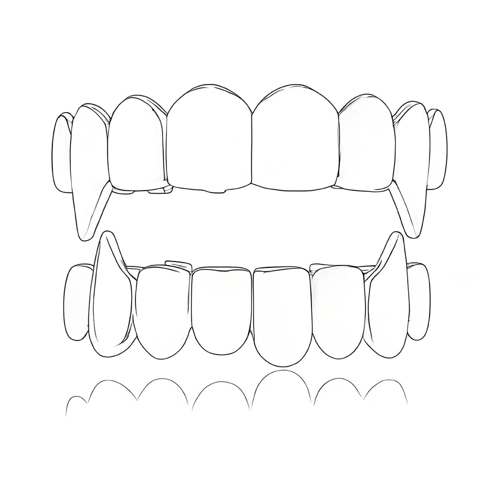 Rapper Eight-Tooth Sharp Tiger Teeth 24K Gold Plated Hip-Hop Dental Grillz for Men and Women, Premium Quality Jewelry Accessory