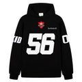 Hoodie women's badge embroidered loose shoulder pullover top