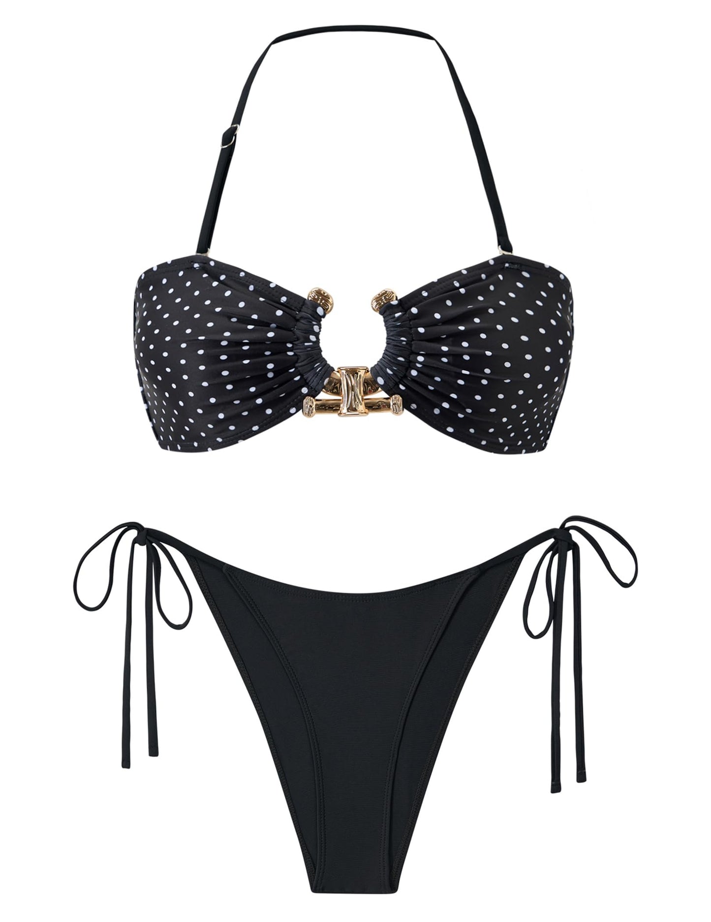 ZAFUL Bikini Sets for Women Strapless Top Sexy High Cut Two Piece Swimsuit