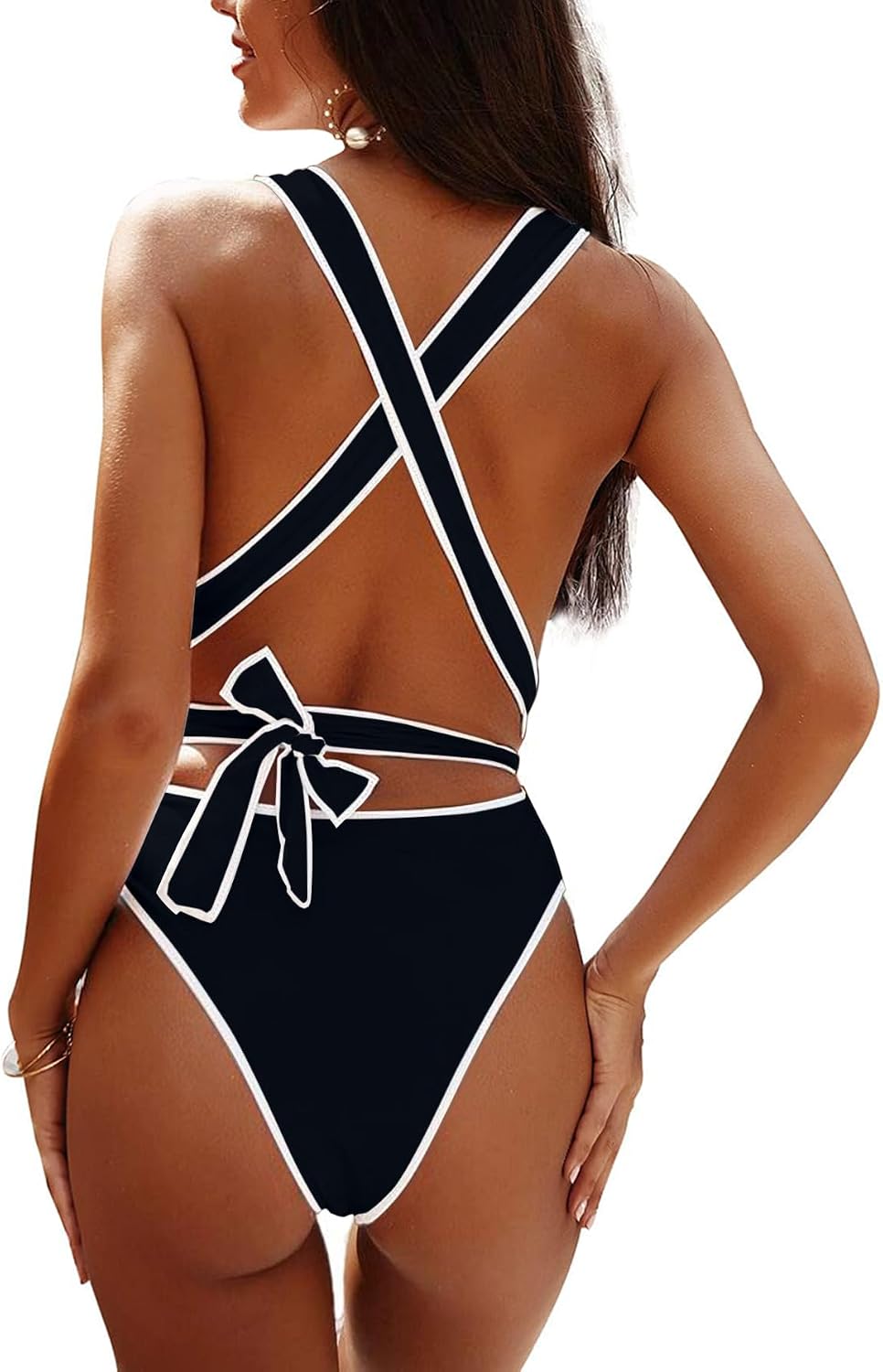 Lilosy Sexy One Piece Swimsuit Women Plunge Bathing Suits