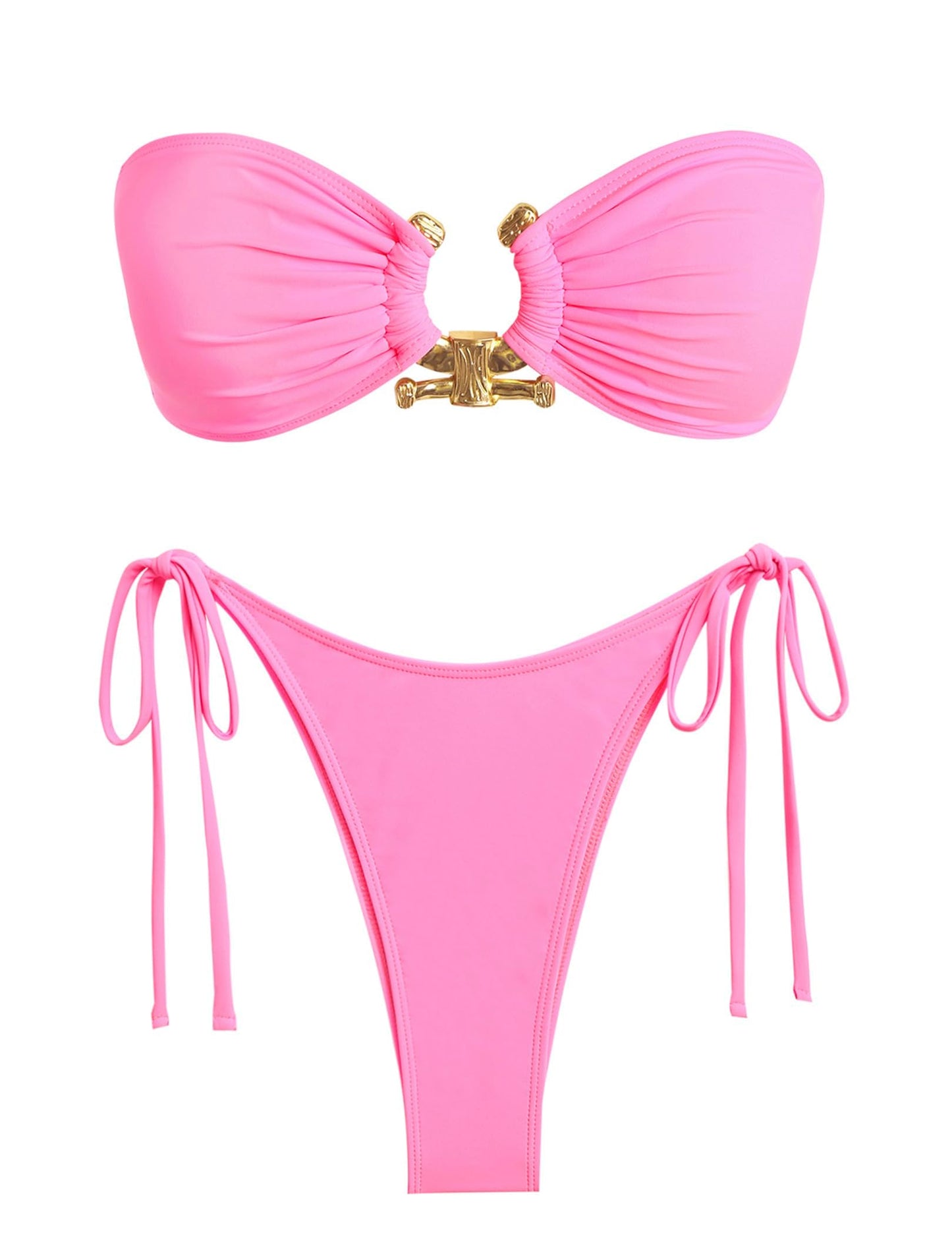 ZAFUL Bikini Sets for Women Strapless Top Sexy High Cut Two Piece Swimsuit