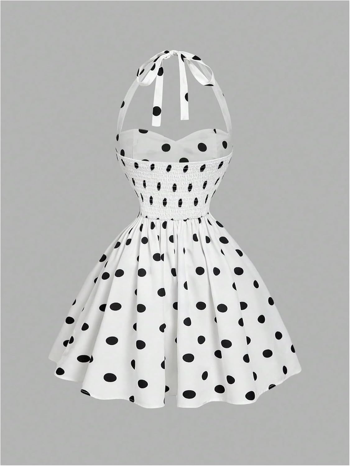 SHENHE Women's Polka Dots Vintage Halter Swing Dress Fit and Flare Sundress