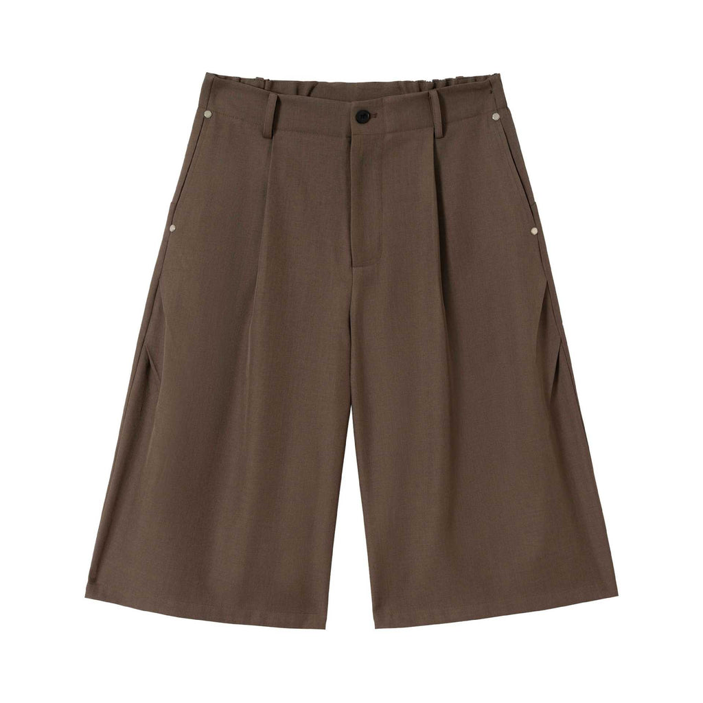 Pantalon 7/8 Ample Décontracté à Drapé Uni pour Homme