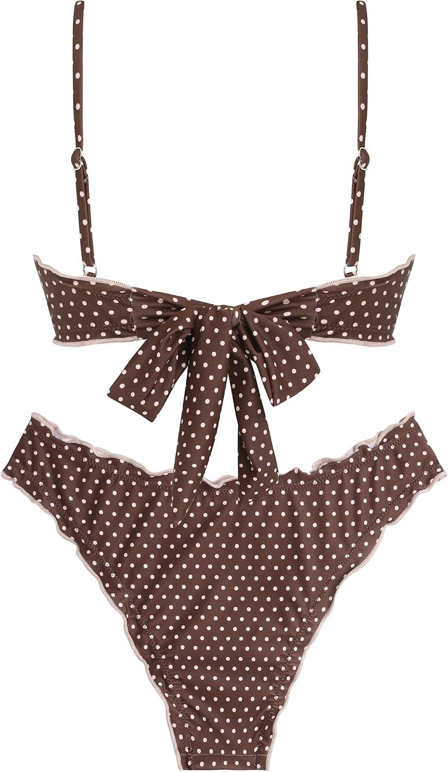 ZAFUL Women Ruffled Bikini Set Scoop Neck Swimsuit