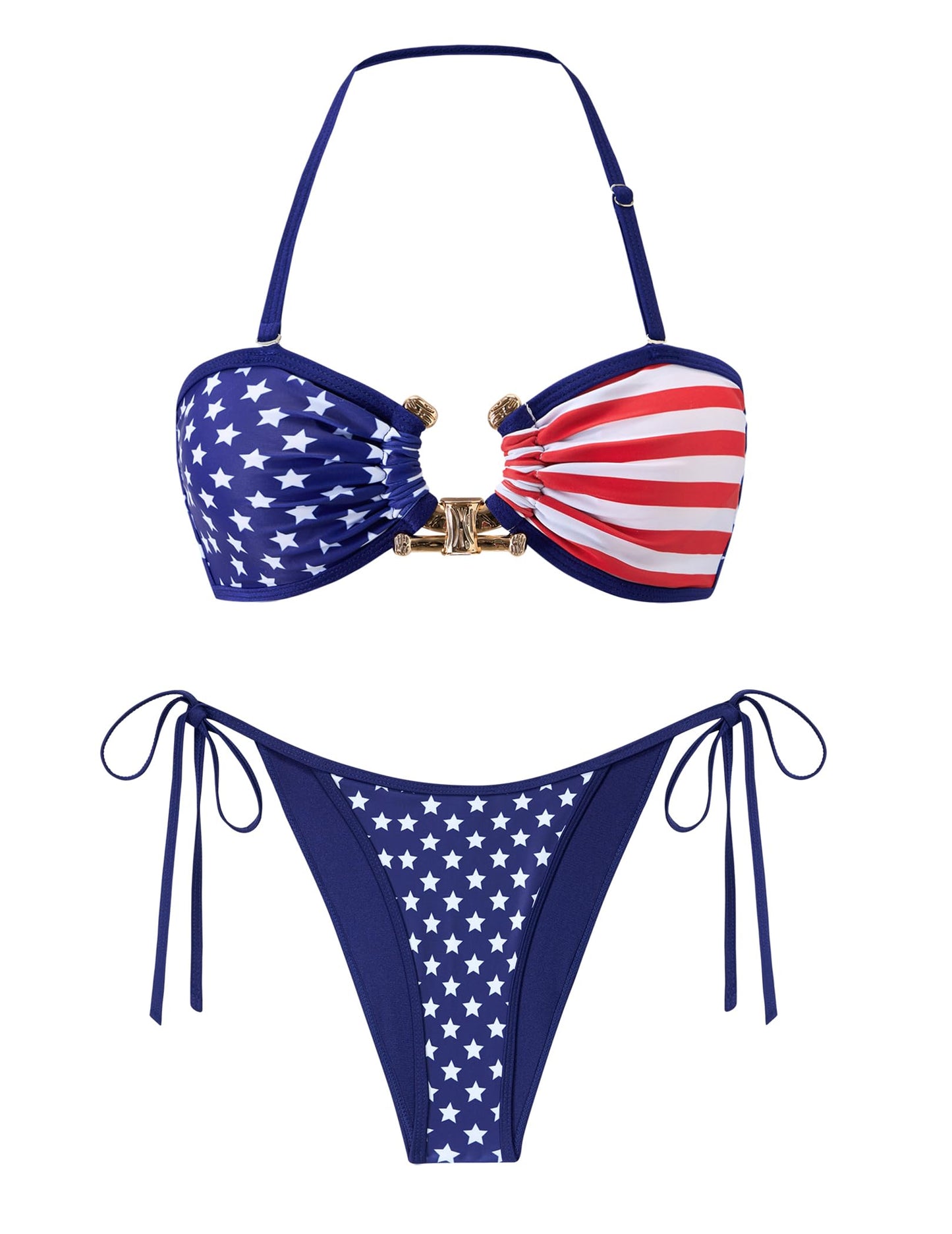 ZAFUL Bikini Sets for Women Strapless Top Sexy High Cut Two Piece Swimsuit