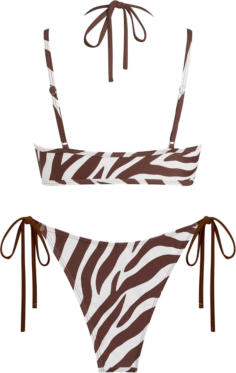 ZAFUL Women's Polka Dots Bikini Set Double Layer Halter 2 Piece Swimsuit