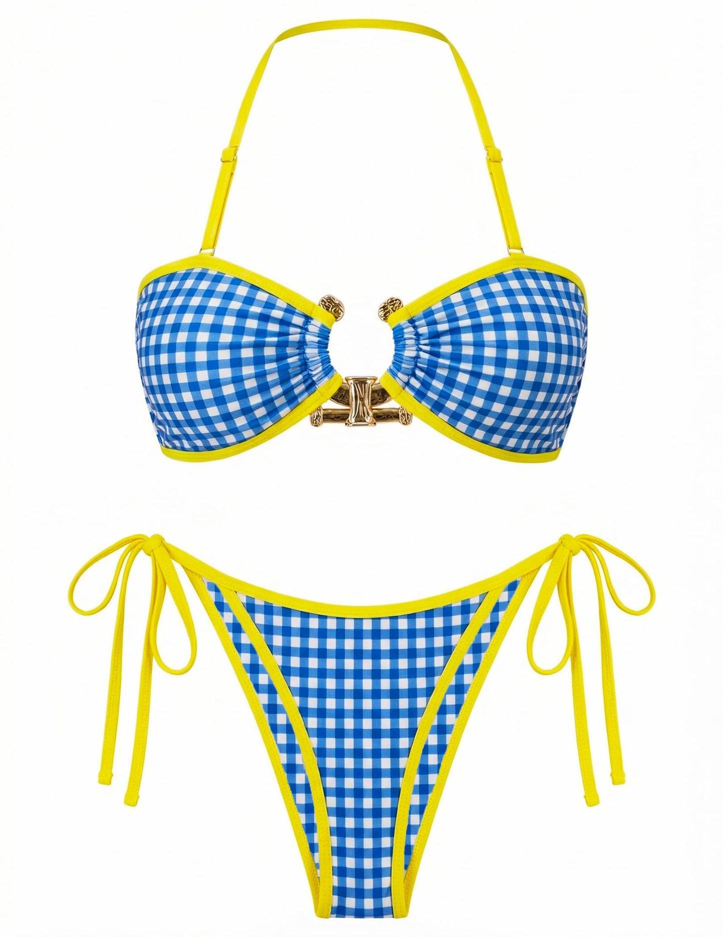 ZAFUL Bikini Sets for Women Strapless Top Sexy High Cut Two Piece Swimsuit