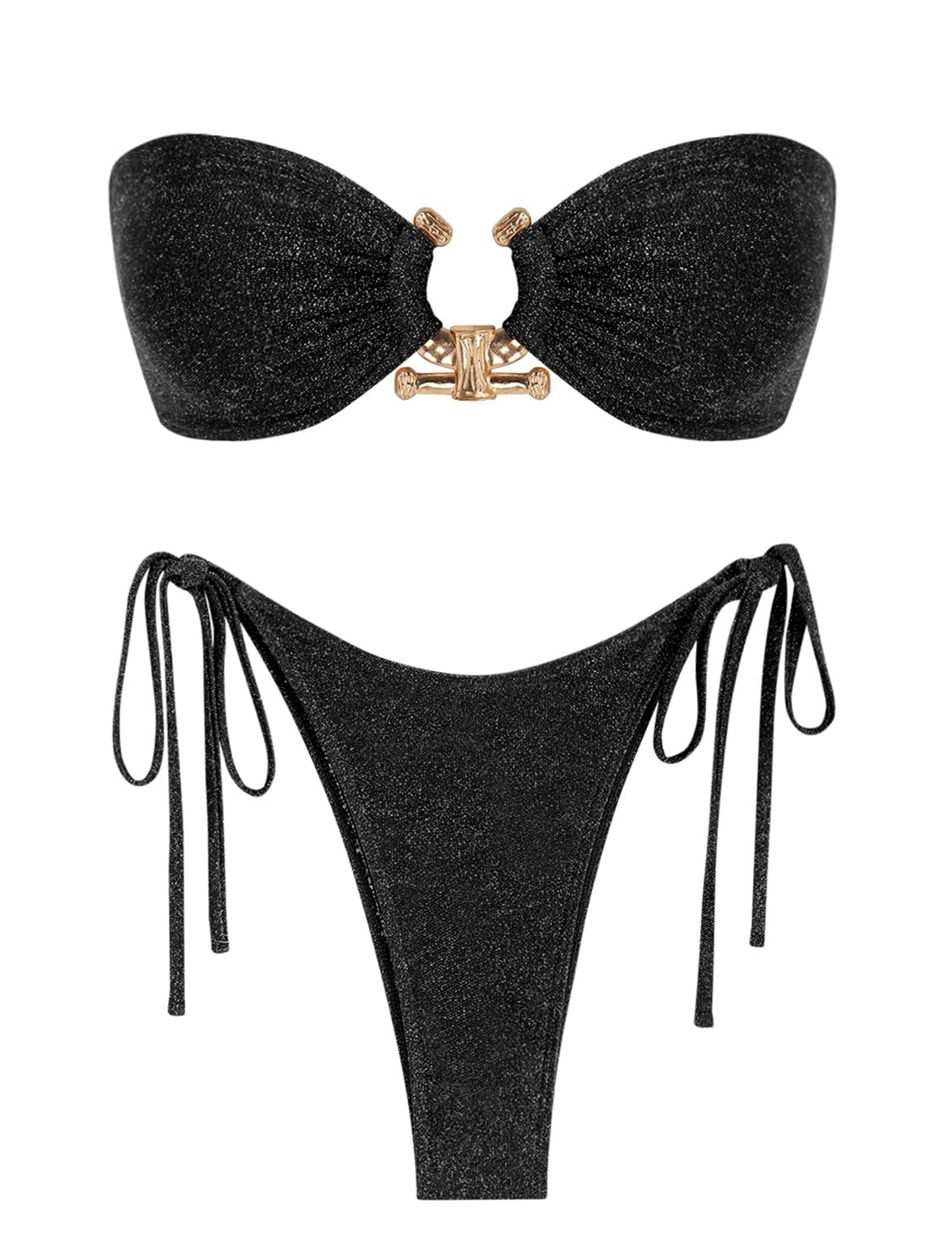 ZAFUL Bikini Sets for Women Strapless Top Sexy High Cut Two Piece Swimsuit