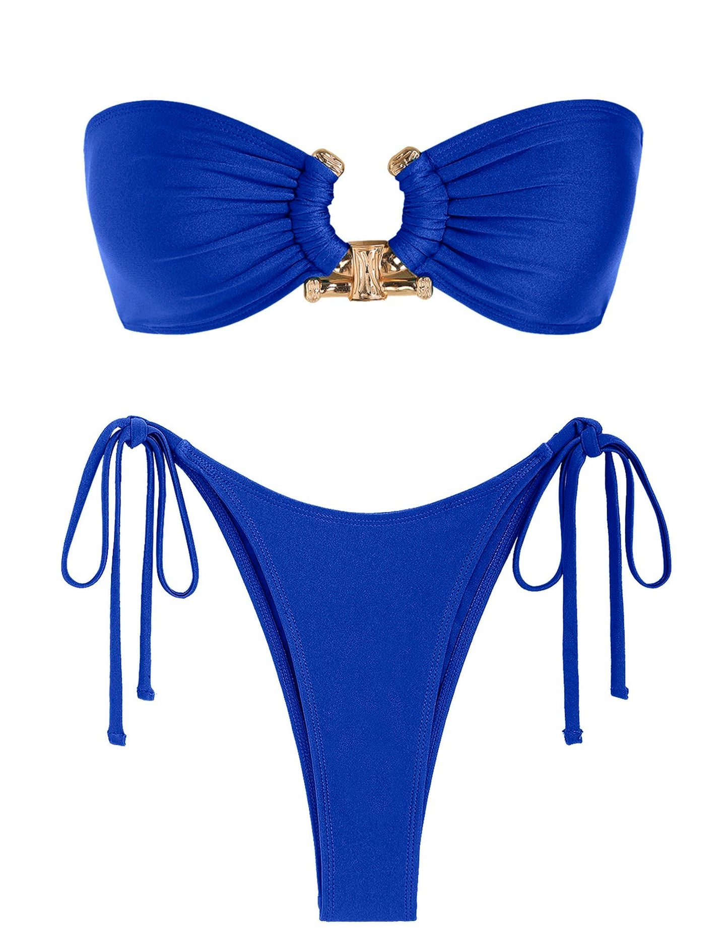 ZAFUL Bikini Sets for Women Strapless Top Sexy High Cut Two Piece Swimsuit