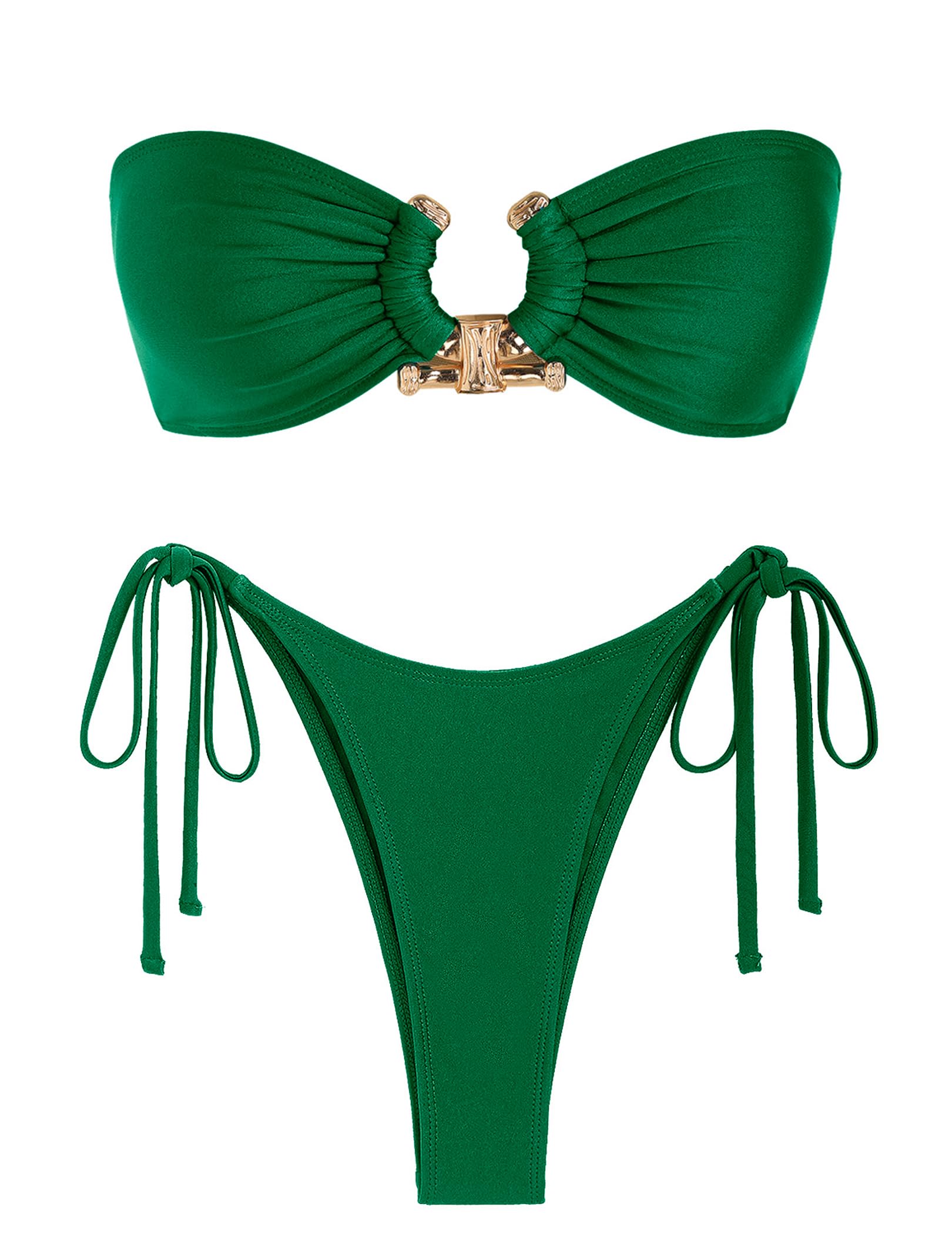 ZAFUL Bikini Sets for Women Strapless Top Sexy High Cut Two Piece Swimsuit