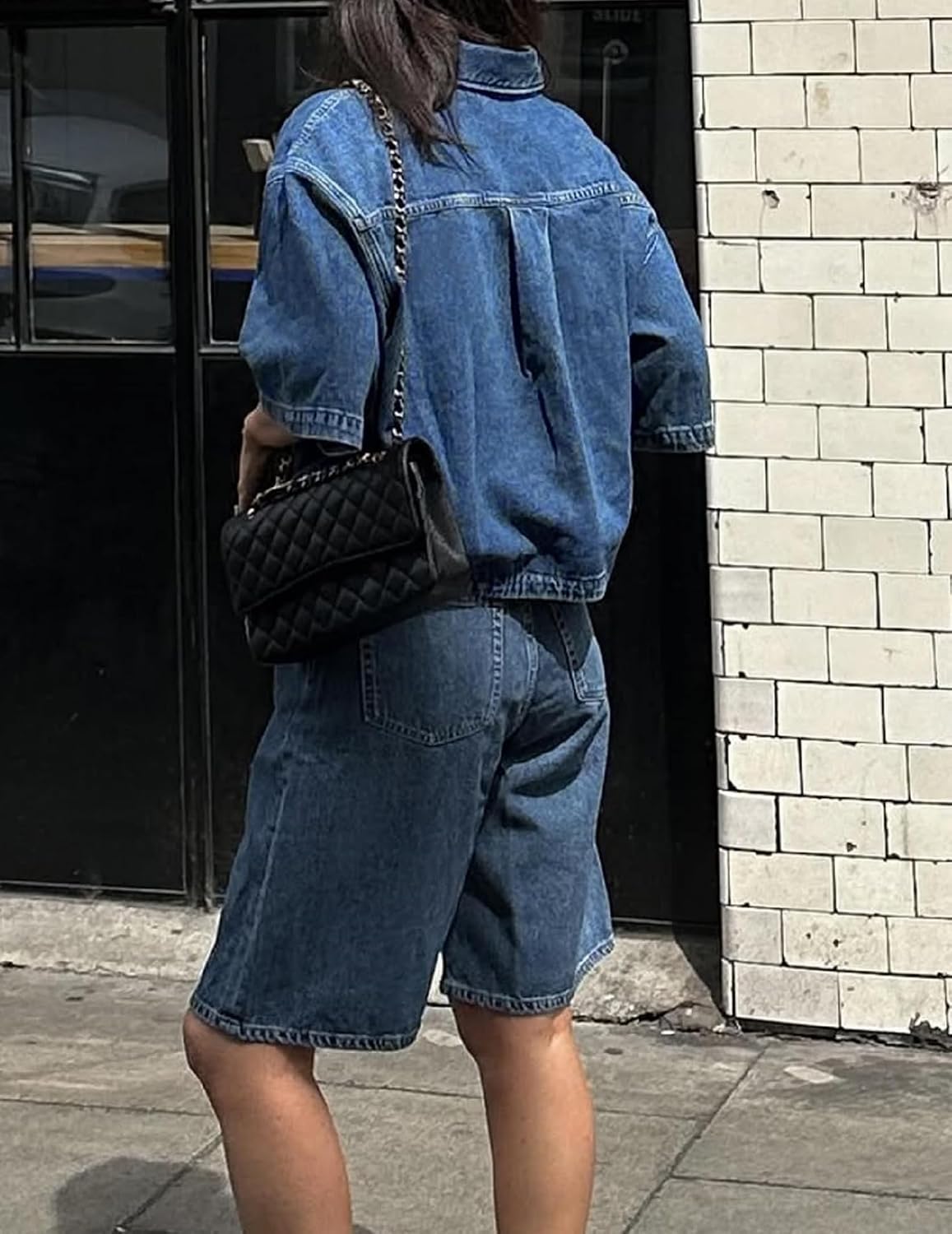 Kedera Women's Denim Shirt Casual Button Down Short Sleeve Jean Shirts Casual Top Outfits Trendy