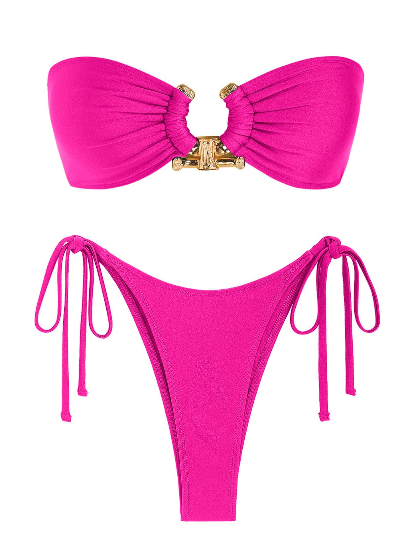 ZAFUL Bikini Sets for Women Strapless Top Sexy High Cut Two Piece Swimsuit