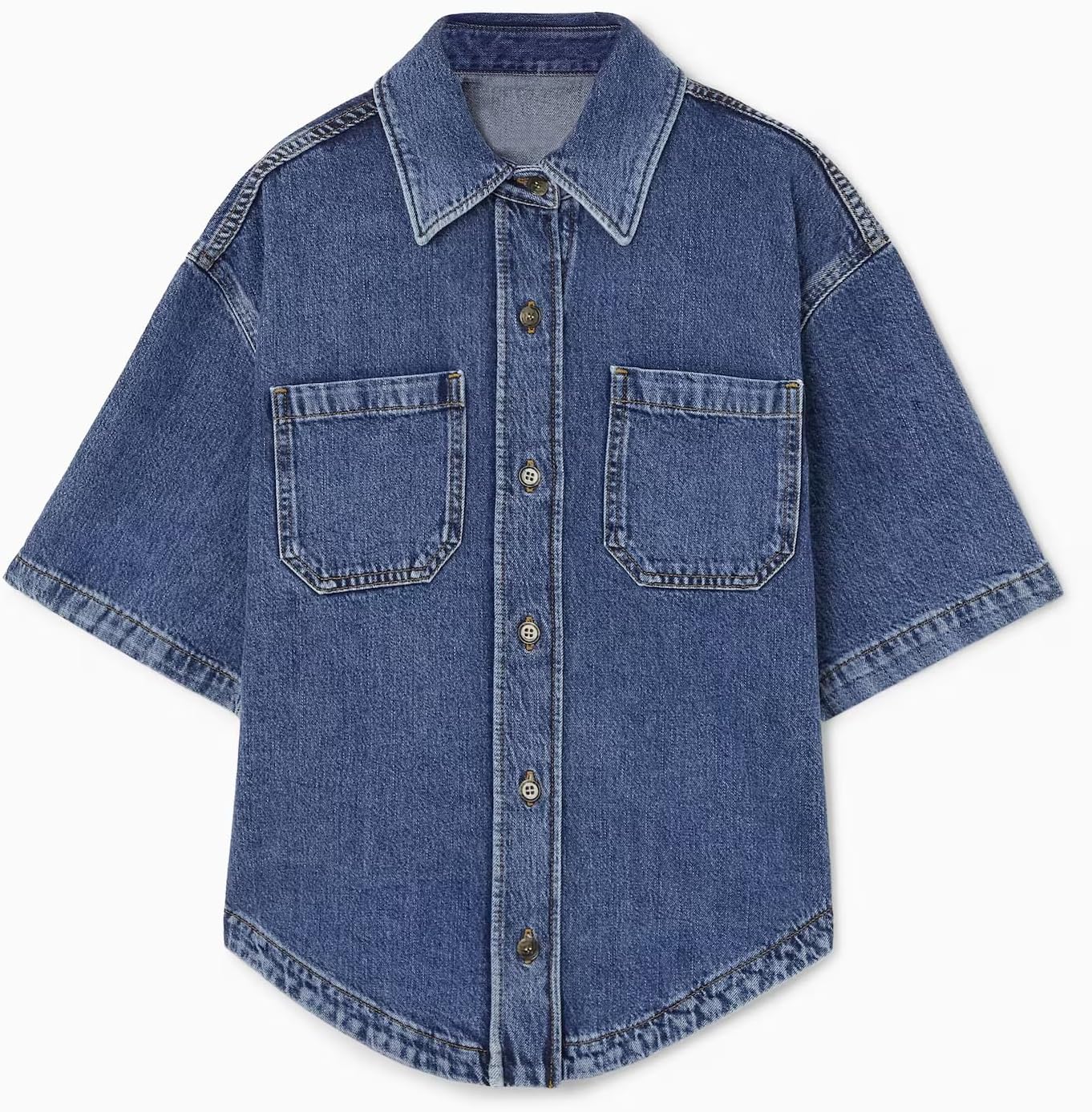 Kedera Women's Denim Shirt Casual Button Down Short Sleeve Jean Shirts Casual Top Outfits Trendy
