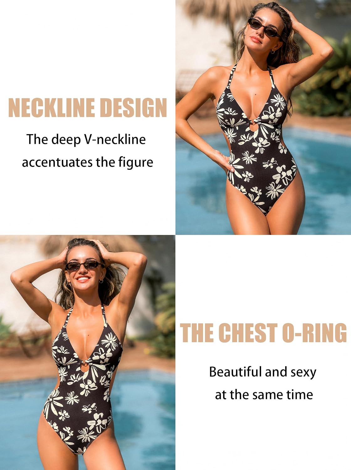 CUPSHE Women's One Piece Swimsuit Sexy Monokini Textured Bathing Suit
