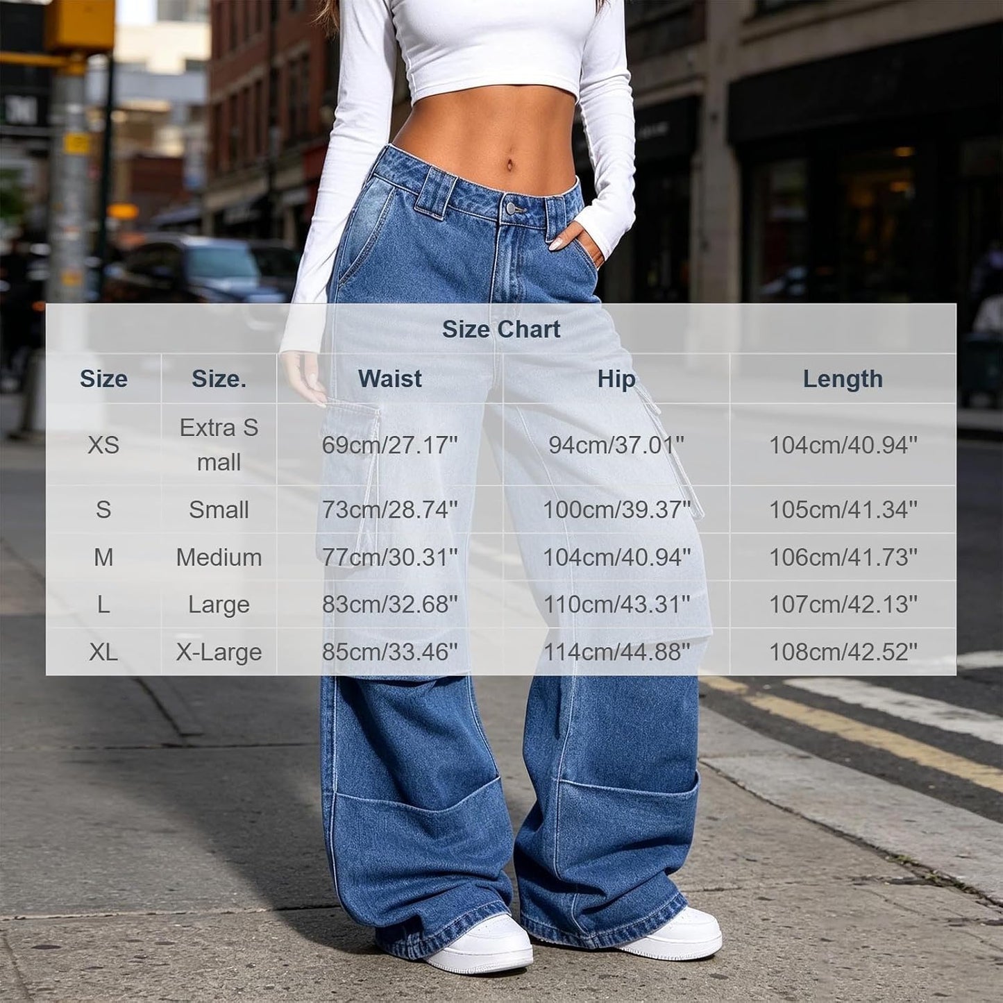 Women's High Rise Cargo Wide Leg Jeans Multi Pocket Denim Pants | Long Pants For Women Tall Jogging Petite Wide Leg High Waist Jeans Beige Curvy Straight Black Stretch Plus Size Wedgie Pull