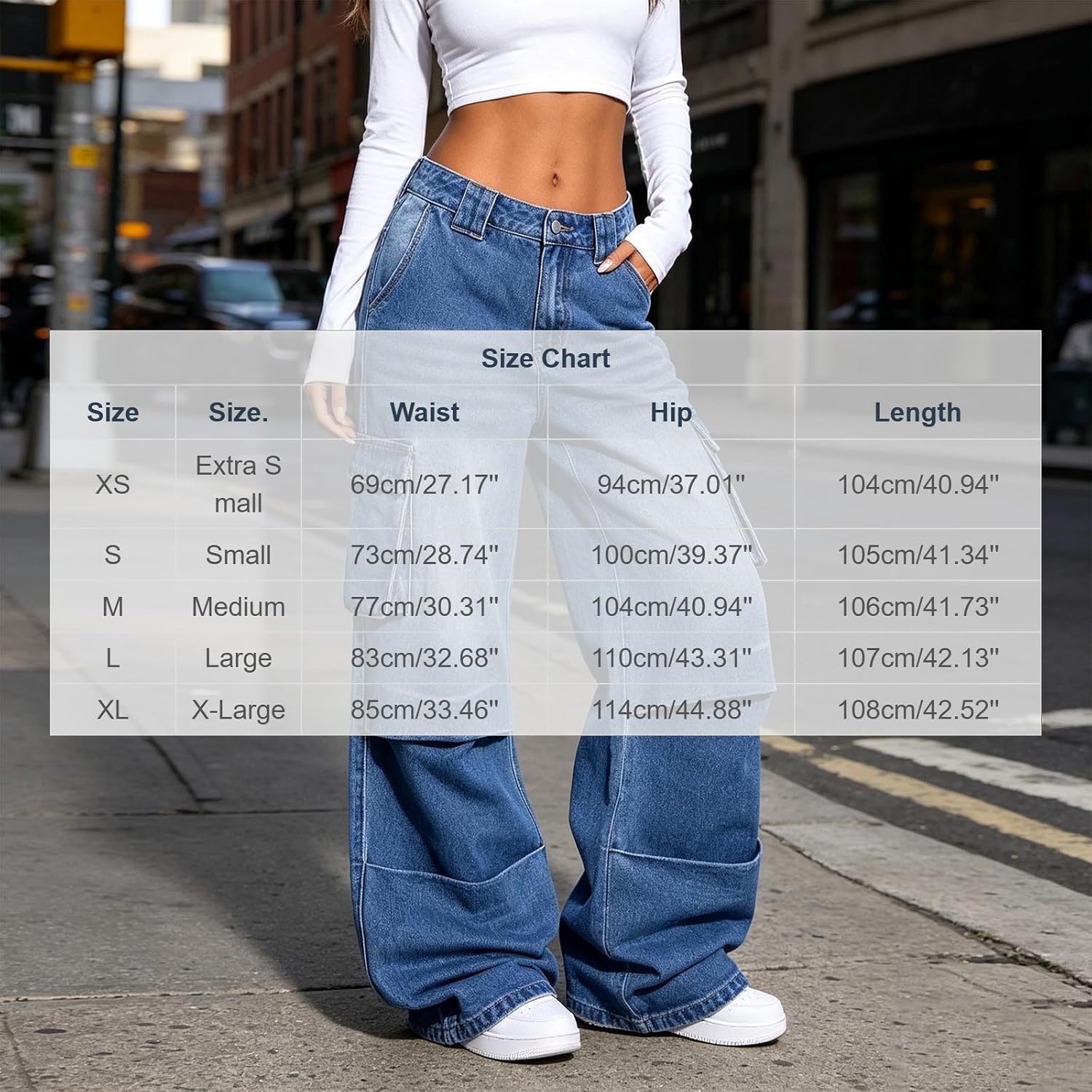 Women's High Rise Cargo Wide Leg Jeans Multi Pocket Denim Pants | Long Pants For Women Tall Jogging Petite Wide Leg High Waist Jeans Beige Curvy Straight Black Stretch Plus Size Wedgie Pull