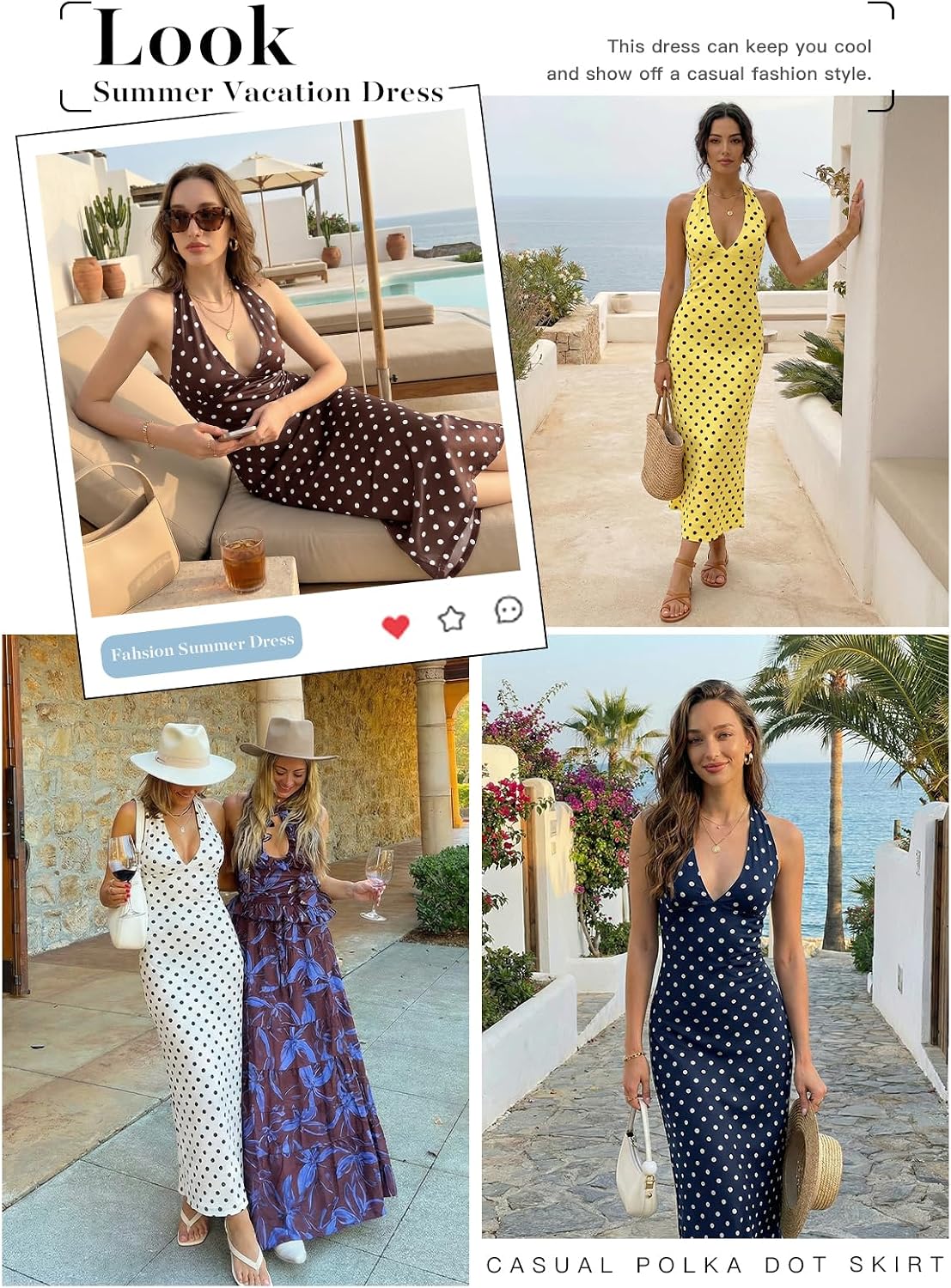 Wenrine Womens Summer Polka Dot Maxi Dress Mesh V Neck Wedding Guest Dress