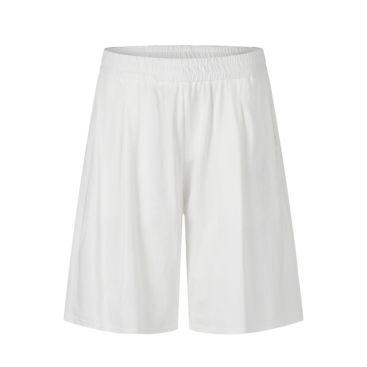 Elastic Waist Short Pants for Men -  Minimalist Solid Color Versatile Style
