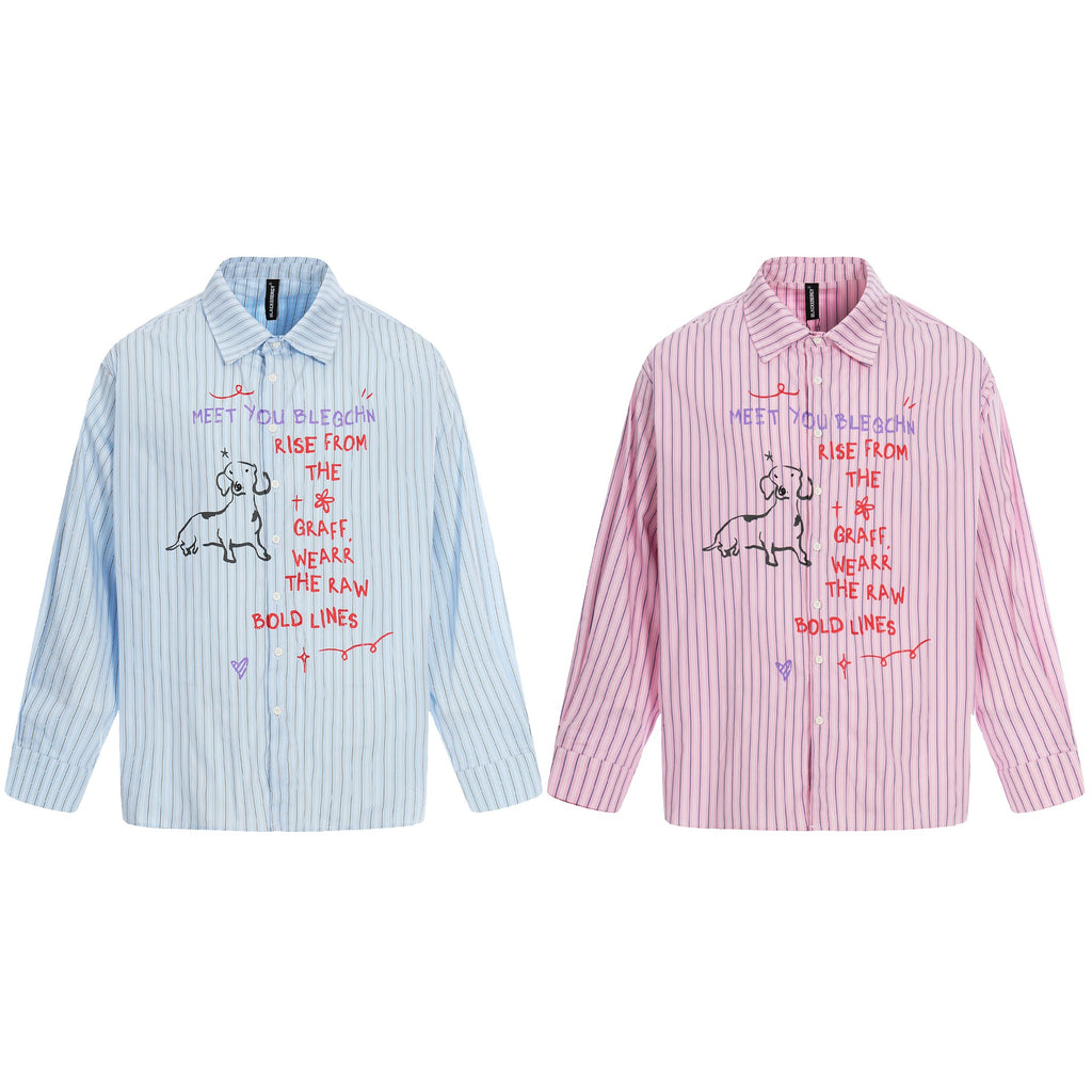 Chemise à manches longues avec col retourné et imprimé
