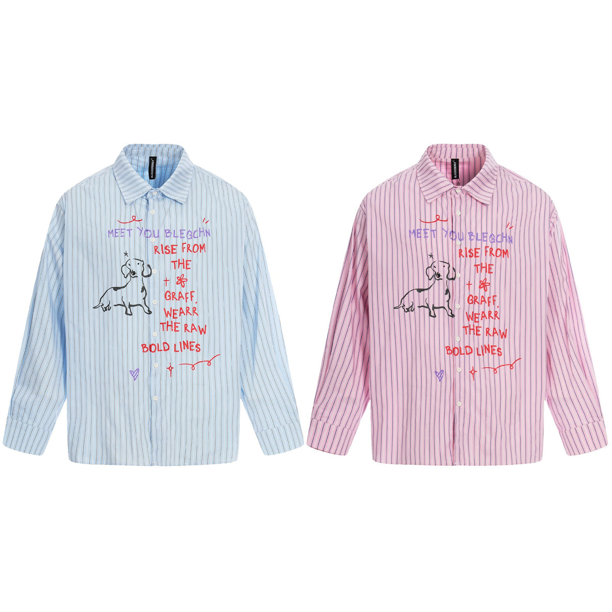 Chemise à manches longues avec col retourné et imprimé