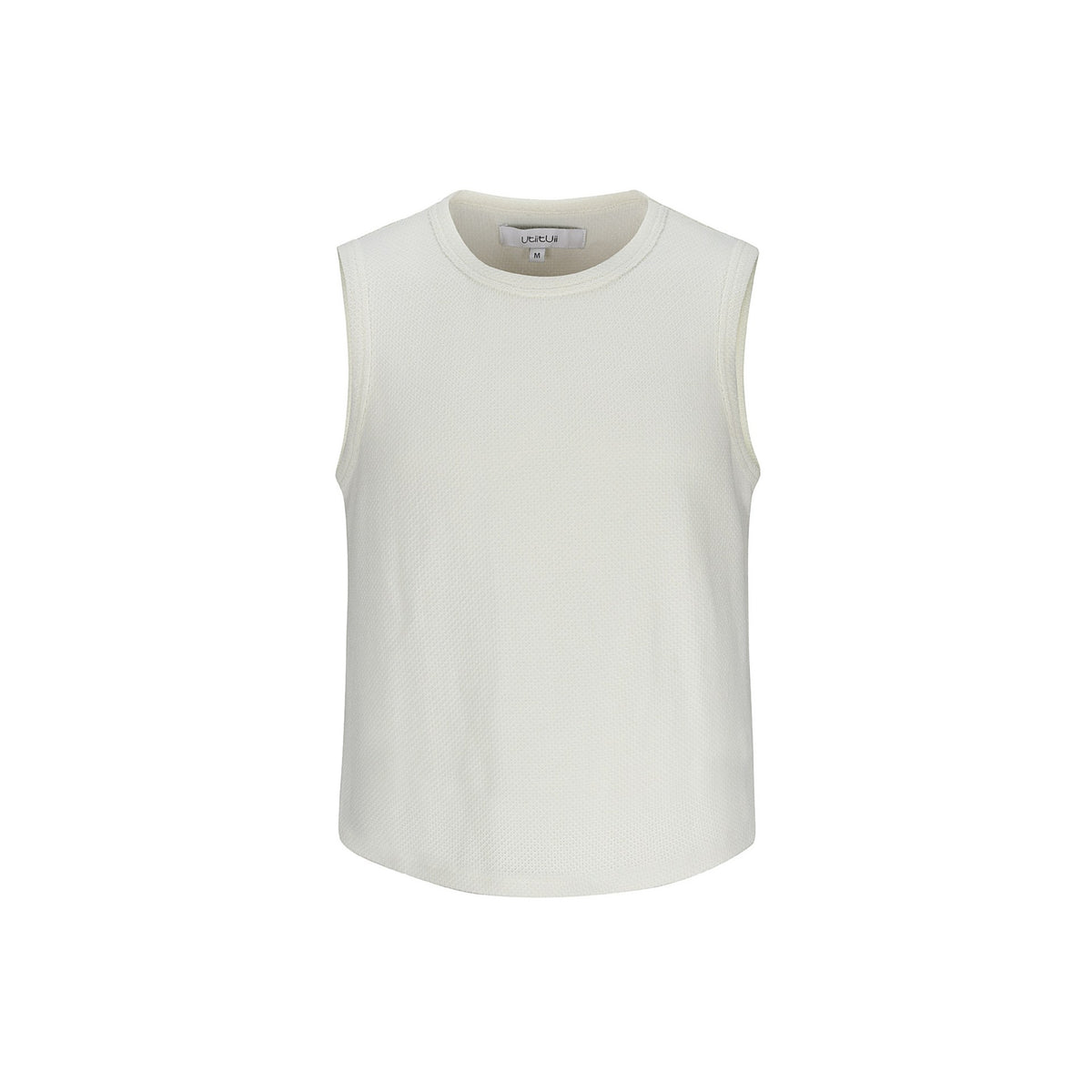 Casual Loose Solid Color Textured Crew Neck Sleeveless Vest Men