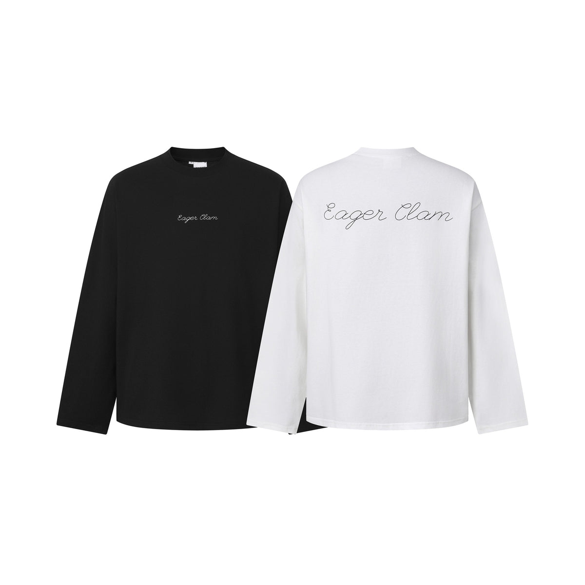 Simple letter logo print design loose long-sleeved T-shirt for men