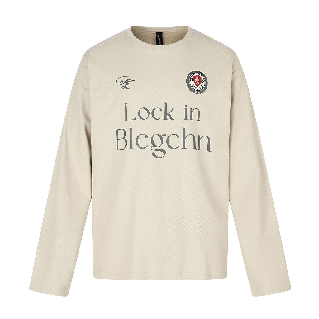 T-shirt ample à manches longues pour homme, imprimé lettres