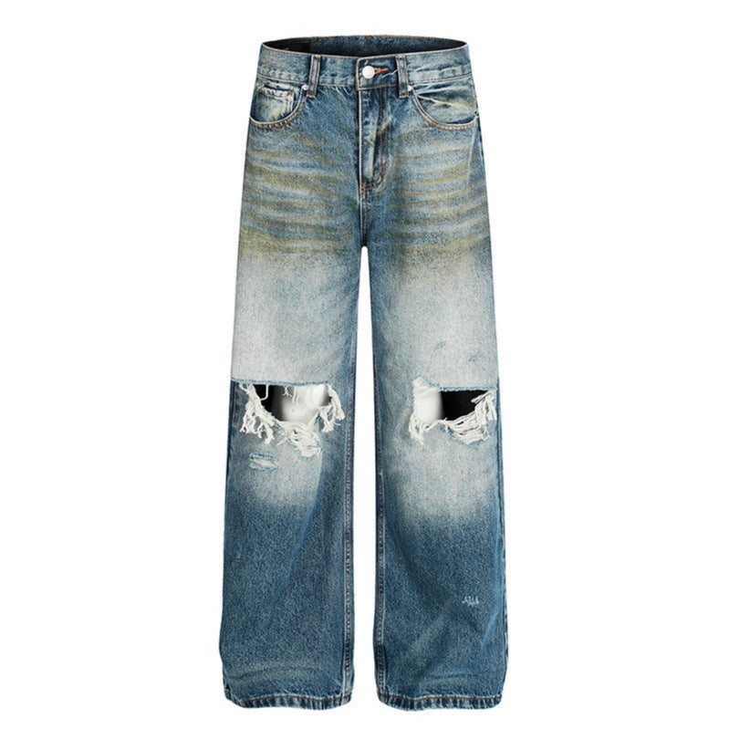 Pantalon denim déchiré pour homme et femme