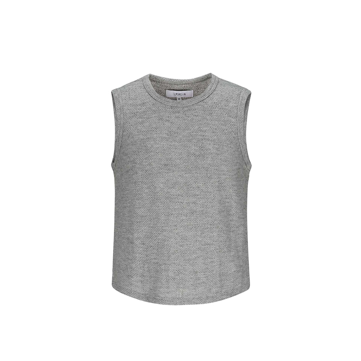 Casual Loose Solid Color Textured Crew Neck Sleeveless Vest Men