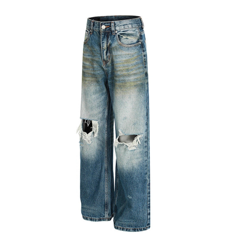 Pantalon denim déchiré pour homme et femme