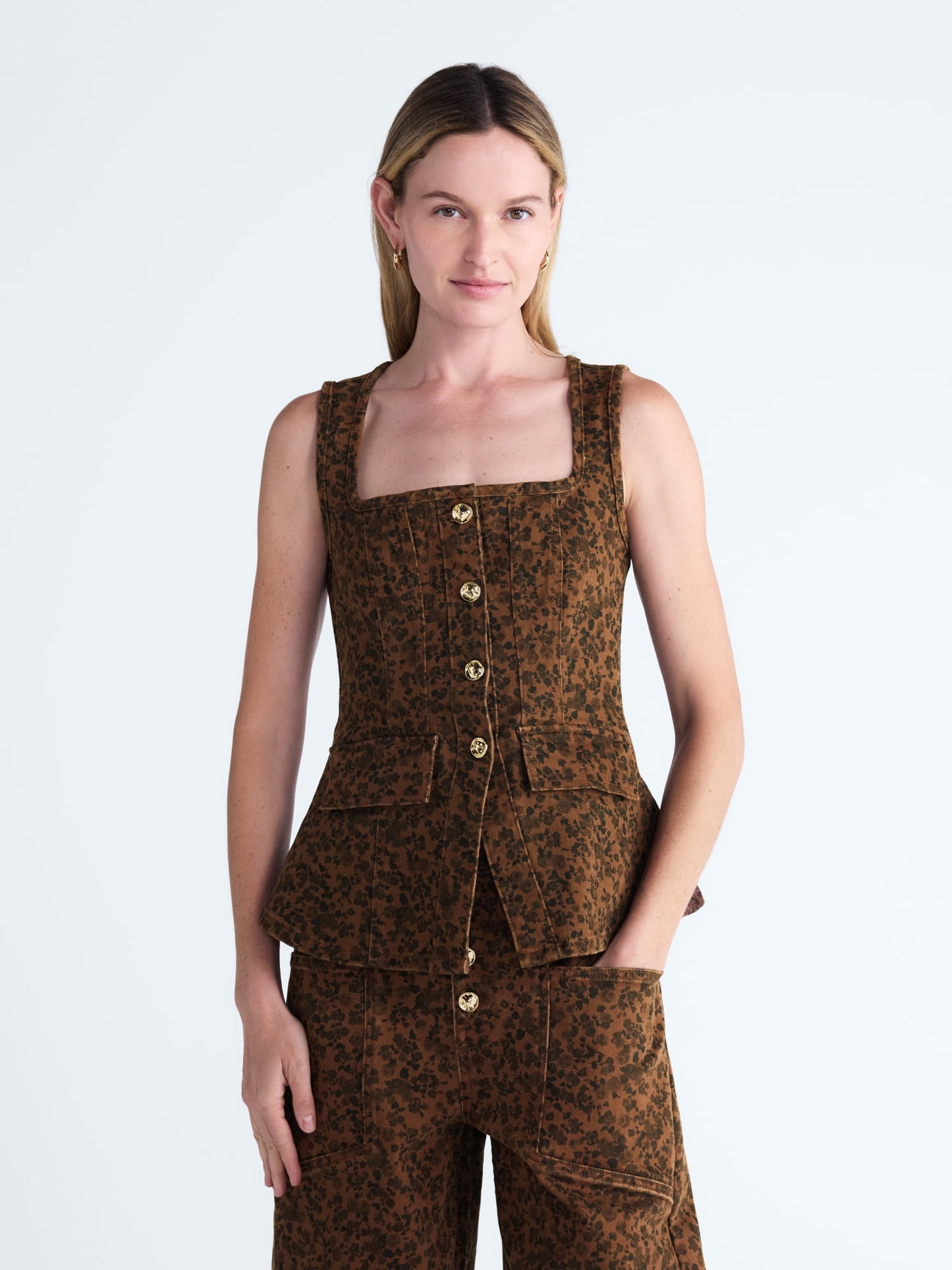 Scoop Women's and Women's Plus Denim Corset Top, Sizes XS-4X