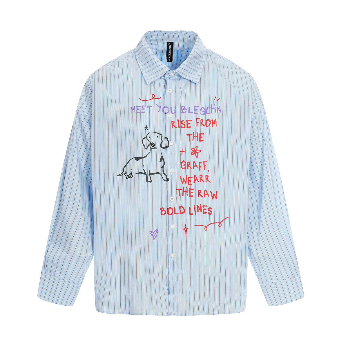 Chemise à manches longues avec col retourné et imprimé