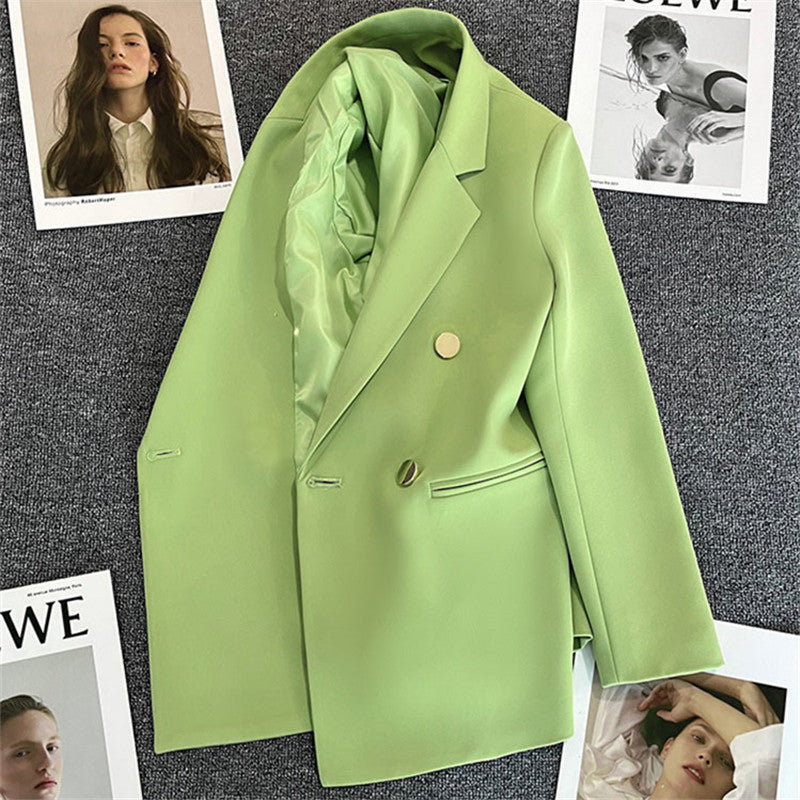 Candy Green Trendy Blazer for Women, 2026 Spring and Autumn New Korean Style, Internet Celebrity Style, Petite Casual