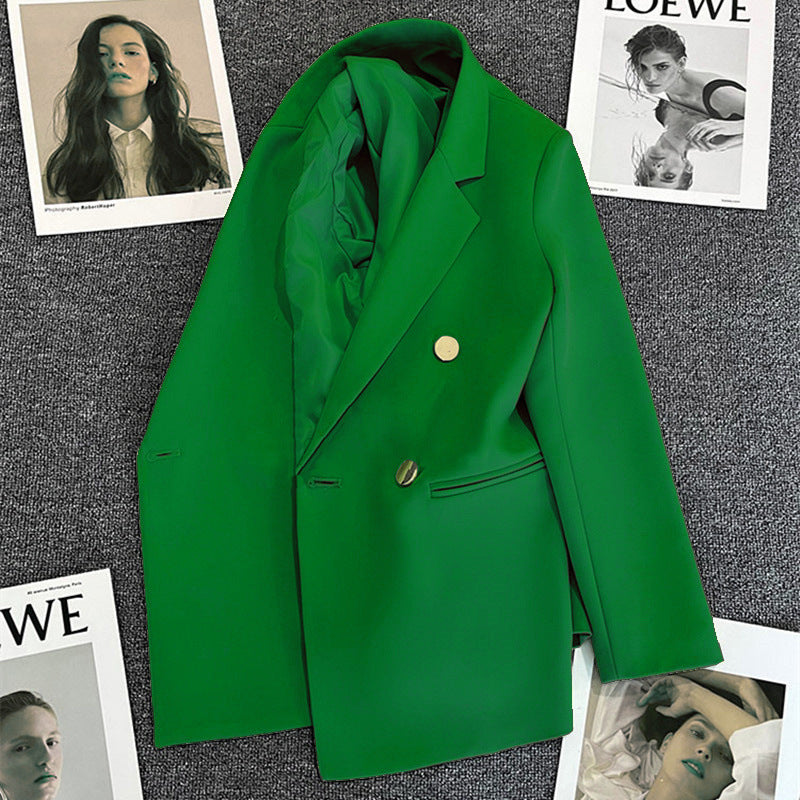 Candy Green Trendy Blazer for Women, 2026 Spring and Autumn New Korean Style, Internet Celebrity Style, Petite Casual